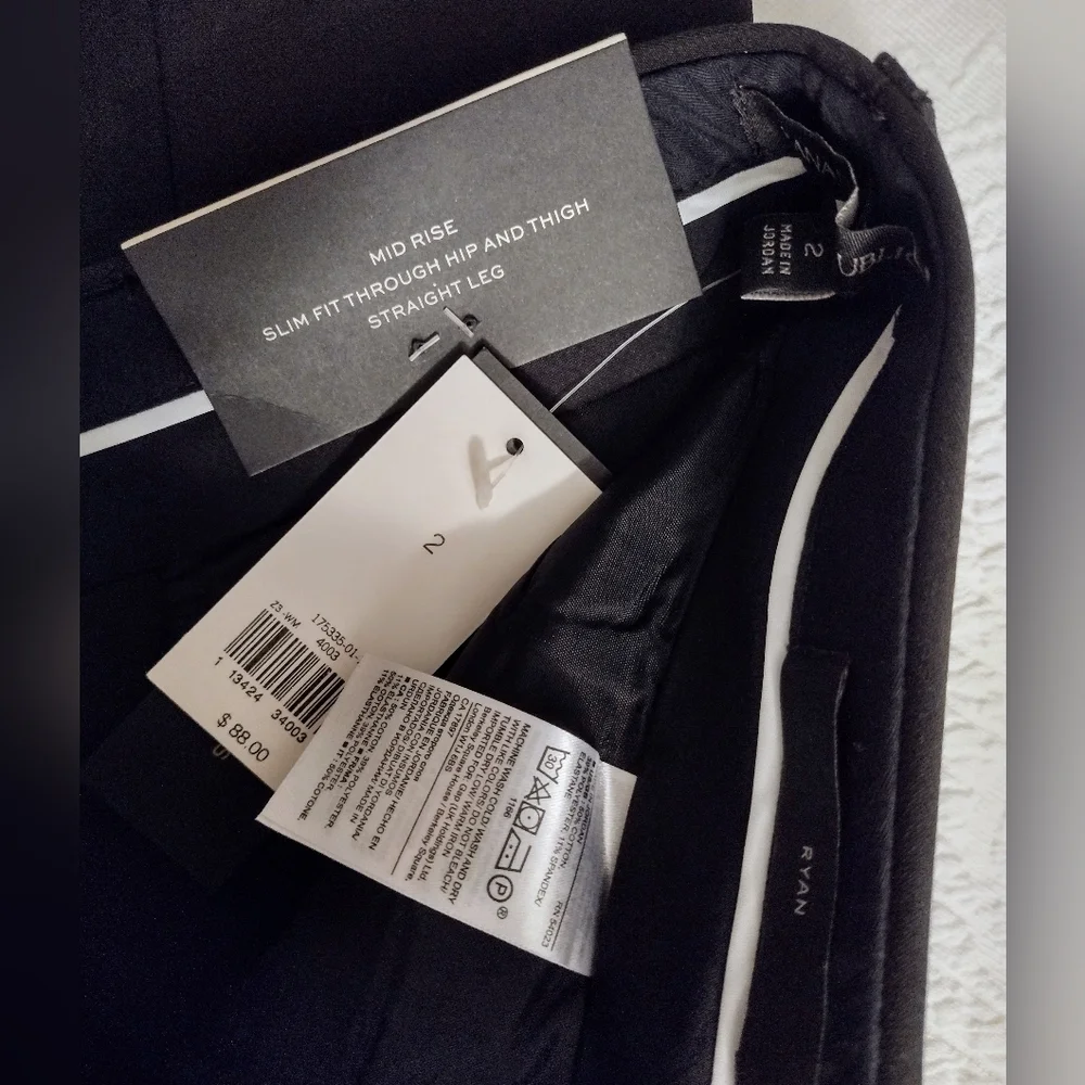 Banana Republic Black Ryan Dress Pants Classic Straight-Leg - Size 2 - NWT - Picture 10 of 11